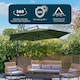 image 2 of Apollo 3m Banana Cantilever Parasol with Built in LED Lights Green | Green