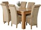 image 1 of Dakota 152 x 87cm Medium Oak Dining Table and 6 Montana Fabric Chairs | Brown | Beige