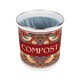 image 3 of Strawberry Thief Compost Caddy - Metal 2L Red Decorative Kitchen Food Waste Bin