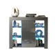 image 5 of Display Cabinet Bookcase Sideboard Storage Cabinet Cupboard Grey High Gloss LED 97.5cm