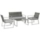 image 1 of Outsunny 4PCS Outdoor Patio PE Rattan Wicker Sofa Chaise Lounge Furniture Set