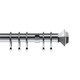 image 3 of 35mm Fixed Length Metal Curtain Pole Set Satin Silver Aztec Finial 230cm