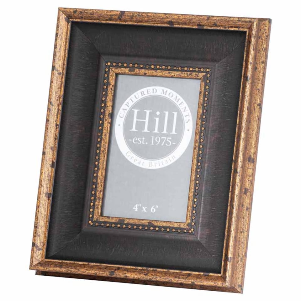 Antique Beaded 4X6 Photo Frame - Wood - L3 x W21 x H26 cm - Black - Gold | Gold | 4" x 6"
