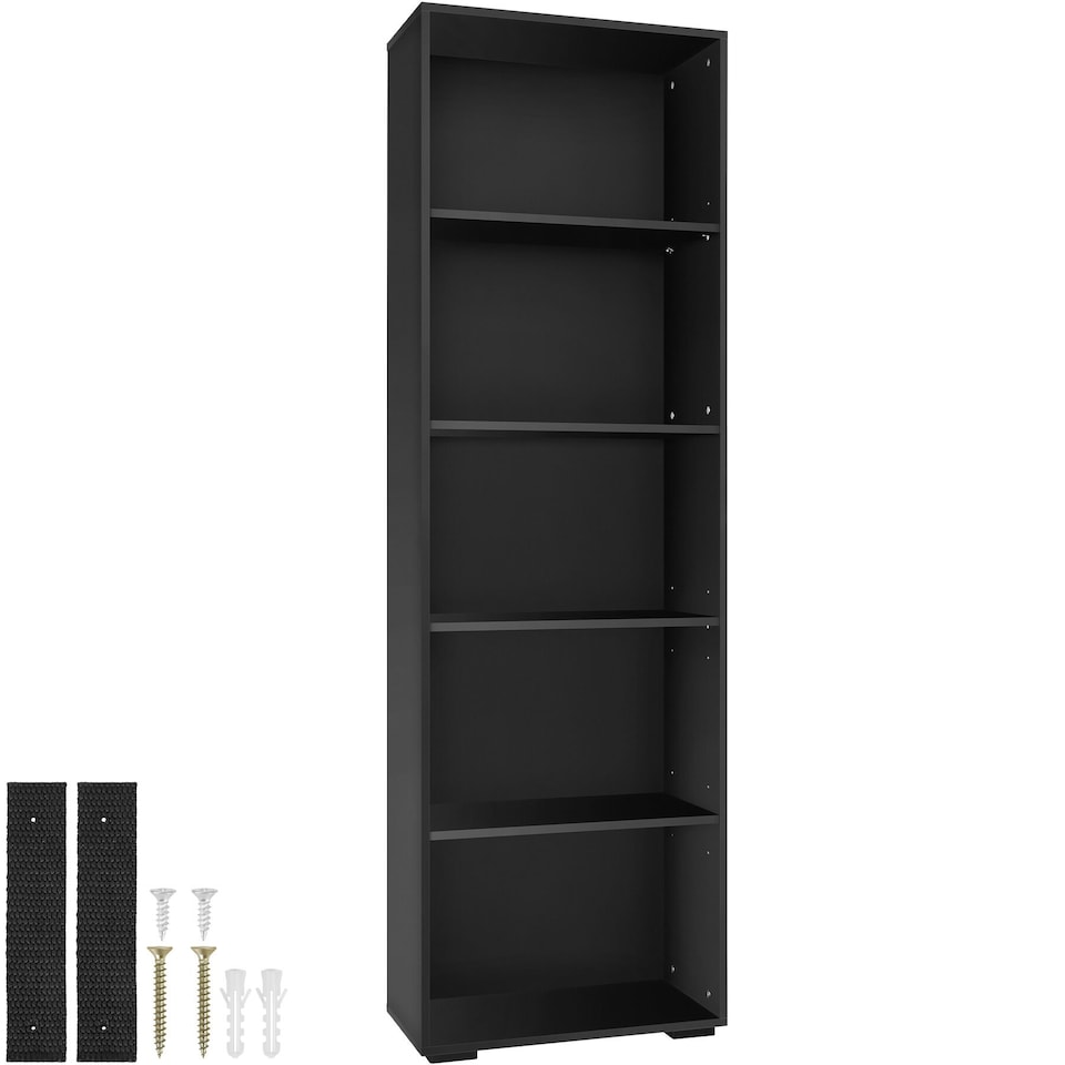 image 1 of Bookshelf Lexi - Bookcase with 5 shelves | Black | black | 60 x 30 x 190 cm | 1