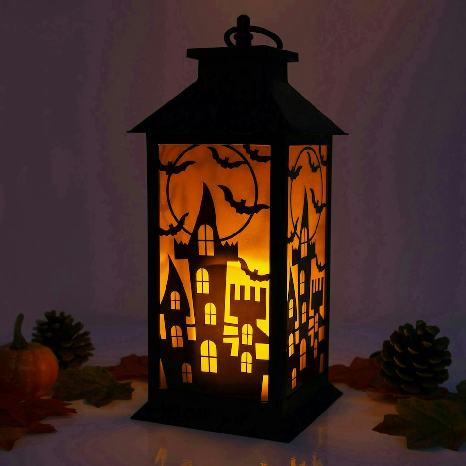 image 1 of LED Halloween Lantern with Flickering Candle Effect