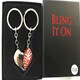 image 3 of Romantic Heart Pendant 2 Keychain for Couples
