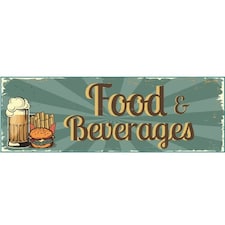 1950s Food And Beverages PVC Party Sign Decoration 60cm x 20cm