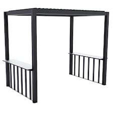 Living 2.5m x 1.5m Deluxe BBQ Veranda Pergola Louvered Shutter Roof