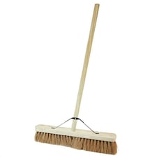 1 x 36" Coco Soft Bristle Indoor Outdoor Garage & Yard Broom Soft Bristle Sweeping Brush With Long Handle