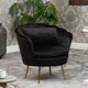 image 2 of Benicia Velvet Fabric Petal Chair - Black
