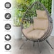 image 3 of Outsunny Outdoor indoor Wicker Teardrop Chair with Cushion Rattan Lounger