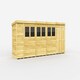 image 1 of 19 x 4 Feet Pent Shed - Double Door With Windows - Wood - L118 x W560 x H201 cm Brown