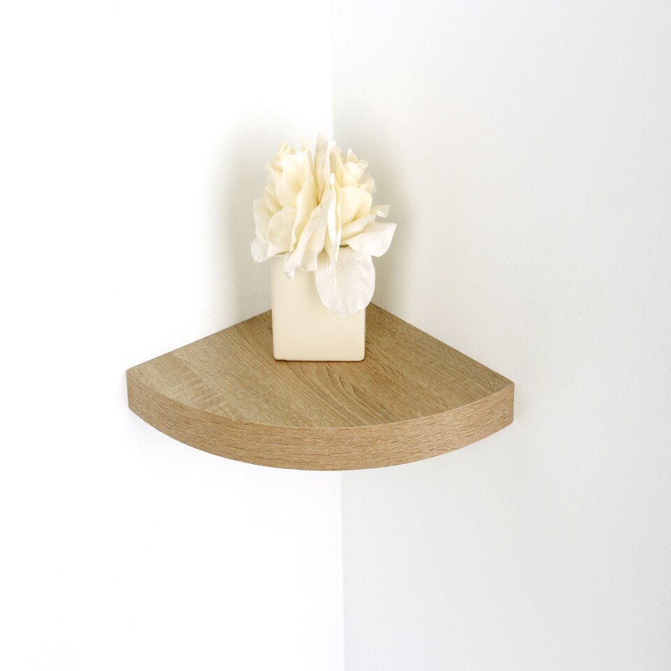 image 1 of Hudson Corner Box Shelf Kit - MDF/Chipboard - 38 x 295 x 295 mm - Oak
