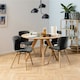 image 4 of Batilda Dining Chairs with Grey Fabric and Oak Set of 2