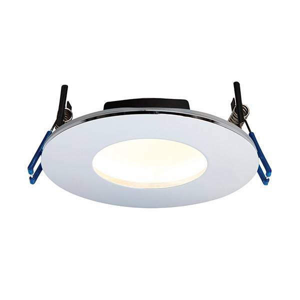Netlighting Orbitalplus Fire Rated Integrated LED 1 Light Bathroom Recessed Light Chrome Plate IP65 in Grey