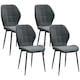 image 9 of HOMCOM Modern Style Kitchen Chairs Set of 4 with Flannel Upholstered