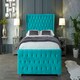 image 2 of Colleen Plush Teal King Bed Frame - Teal
