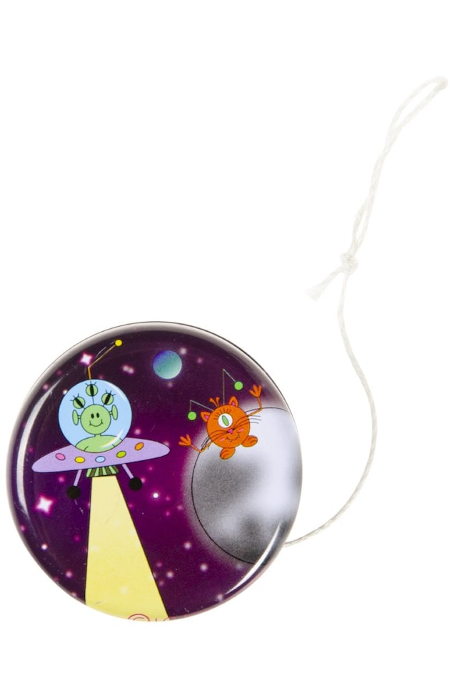 image 1 of Pack of 12 Metal Yo-Yo Space Theme Return Tops
