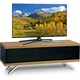 image 1 of MDA Designs TUCANA 1200 HYBRID Black Oak TV Cabinet BeamThru Remote-Friendly Doors for up to 60" Flat Screen TVs Media Centre Brown