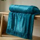 image 1 of Catherine Lansfield Velvet And Faux Fur Soft Touch Blanket Throw | Green | Teal Green