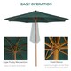 image 4 of Outsunny Wooden Garden Parasol with Rope Pulley Mechanism Dark Green