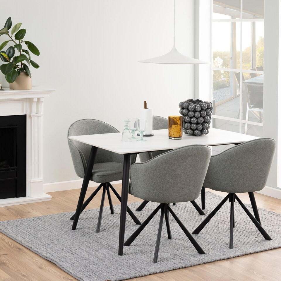 image 1 of Wicklow Ceramic Dining Table in White