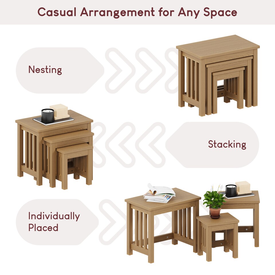 image 1 of Vida Designs Ashton Nest of Tables 3 Piece Set Nesting Sofa Bedside Side Table