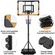 image 4 of Yaheetech 2.16-2.46M Portable Basketball Hoop Brown