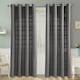 image 1 of Homescapes Cotton Rajput Ribbed Charcoal Grey Curtain Pair - 54 x 54" Drop Grey