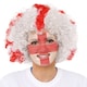 image 6 of Pack of 6 England Curly Wig & Red and White Face Paint Red | One Size