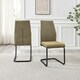 image 3 of Furniturebox Lorenzo 2x Sage Green Fabric Black Leg Dining Chair