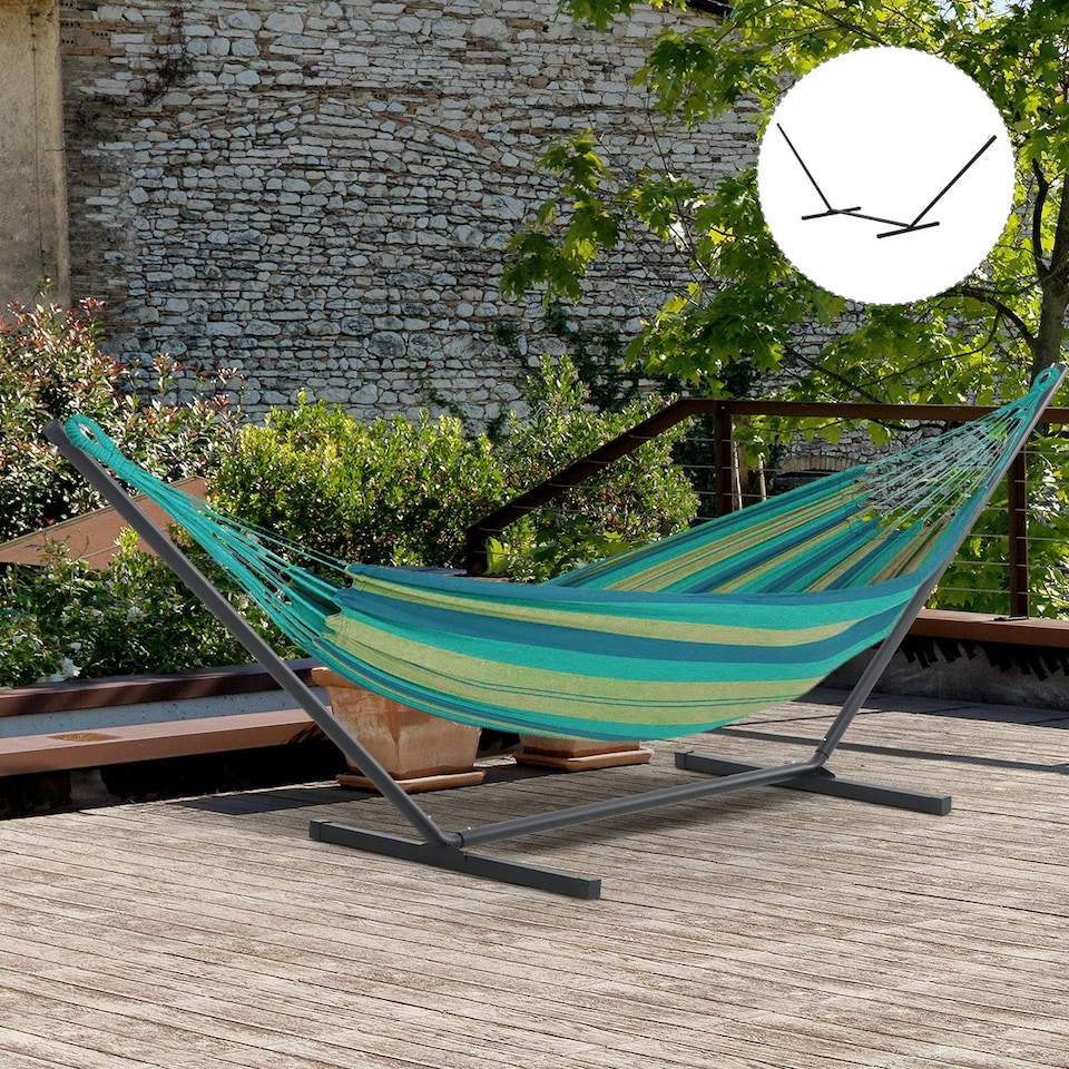 image 1 of Outsunny 3.6m Long Metal Hammock Stand Frame Replacement Garden Outdoor Patio 