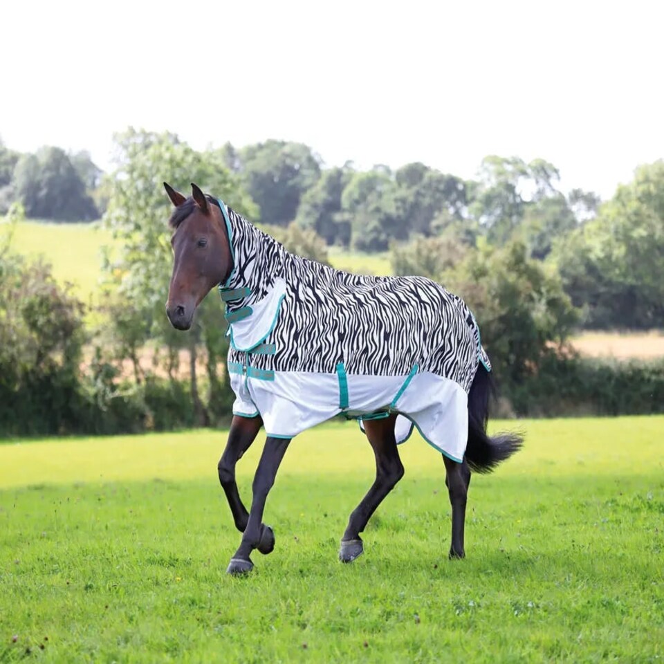image 1 of Shires Tempest Original  Zebra Fly Combo White | Size: 63 Inch
Colour: Zebra Print