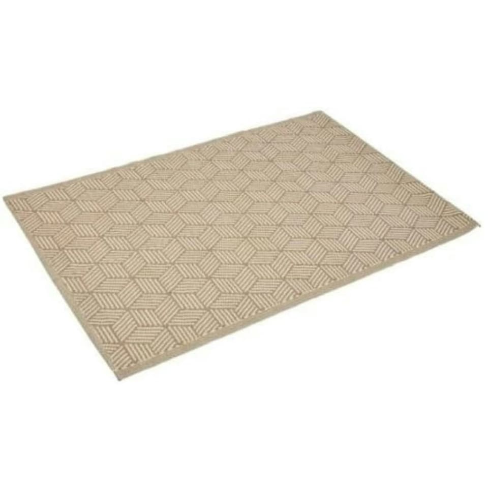 image 1 of Marco Paul Mocha Geometric Design Outdoor Rug 150x210cm Cream | 180 x 120cm