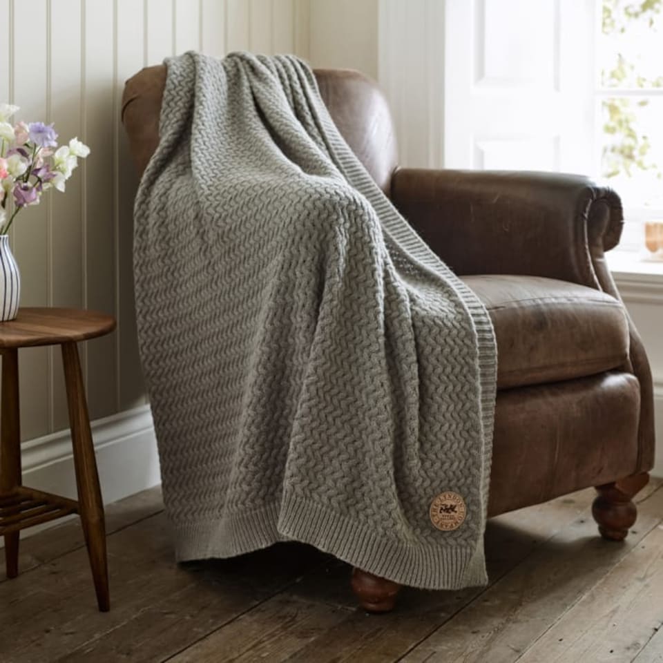 image 1 of Cadenza Supersoft Yarn Dyed Knitted Throw