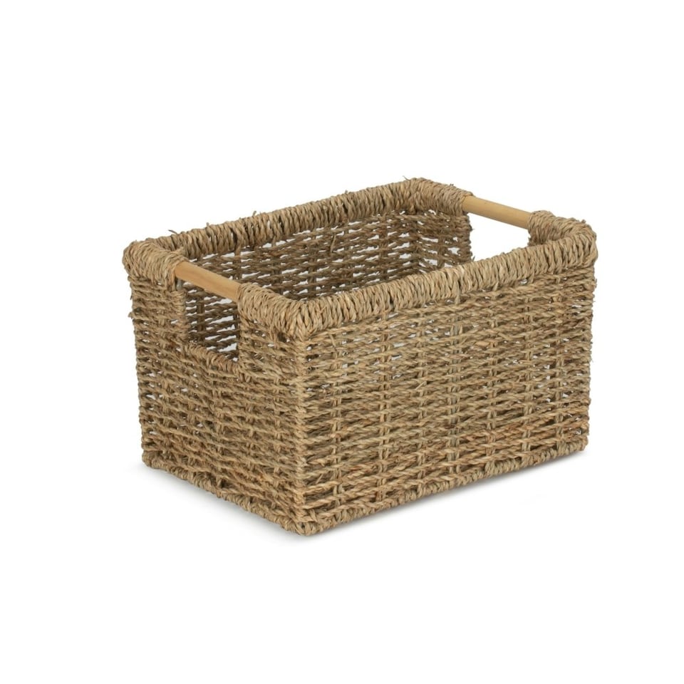 image 1 of Large Nordic Seagrass Storage Basket | Green | Green