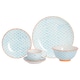 image 1 of Nicola Spring 30 Piece Hand-Printed Dinner Set - Blue