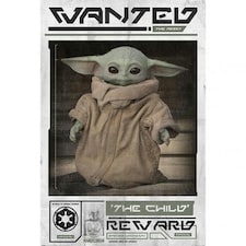 Star Wars The Mandalorian Wanted The Child 228 Poster - White/Brown/Green - One Size