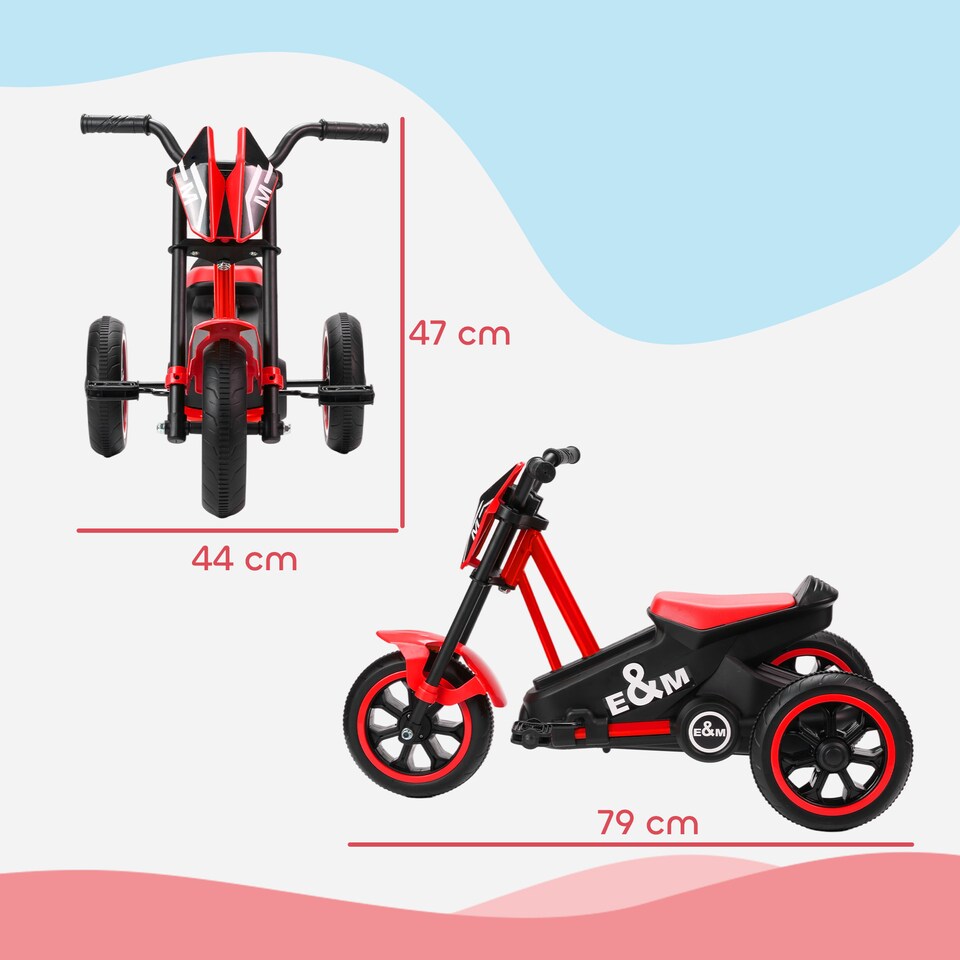 image 1 of AIYAPLAY Kids Tricycle Baby Trike, Kids Trike with Pedal for Boys and Girls Ages 18–36 Months, 3 Wheel Toddler Balance Bike for Indoor Outdoor Use | Red