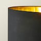 image 2 of ValueLights Christina Black with Metallic Gold Drum Shade Gold Palm Leaf Floor Lamp Gold