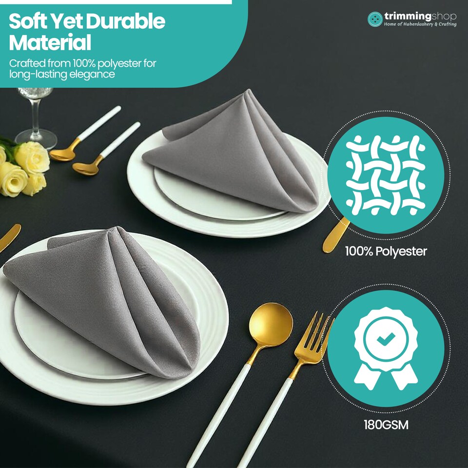 image 1 of 1pc Polyester Table Napkins, Wrinkle-Resistant Cloth Napkin - 20 Inch