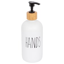 Harbour Housewares Glass Hand Soap Dispenser - 500ml - White