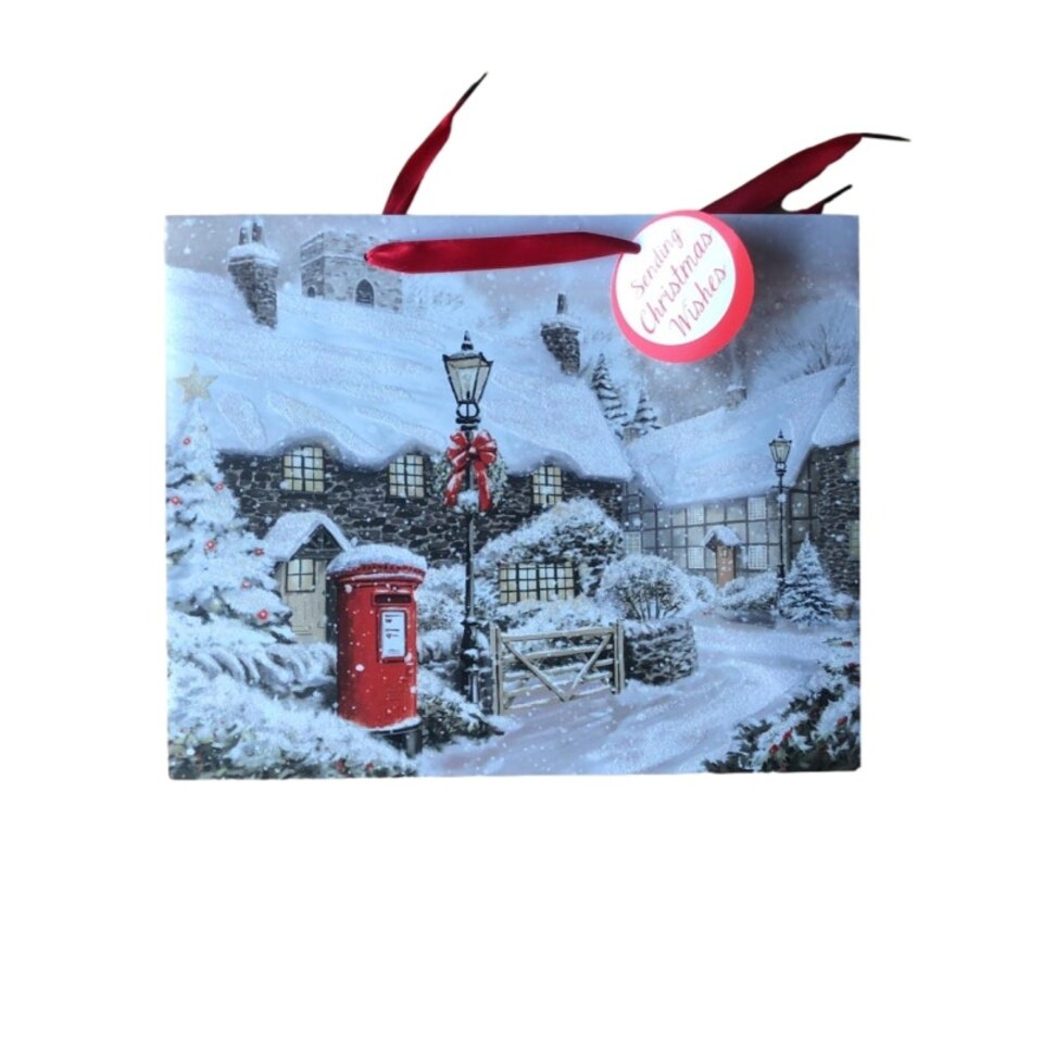 image 1 of Postbox Landscape Design Christmas Large Gift Bag