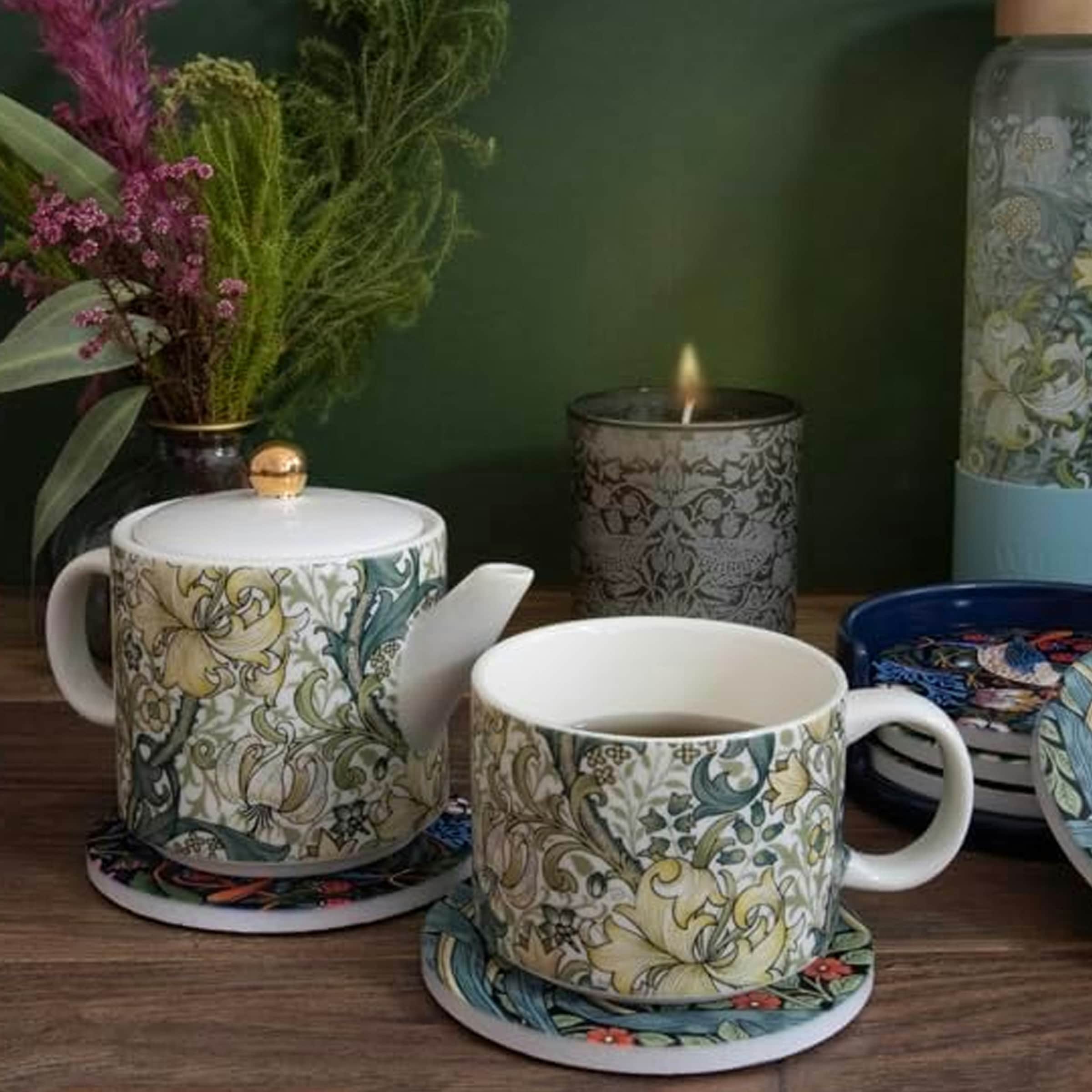 Portico Designs William Morris Golden Lily Tea for One Ceramic