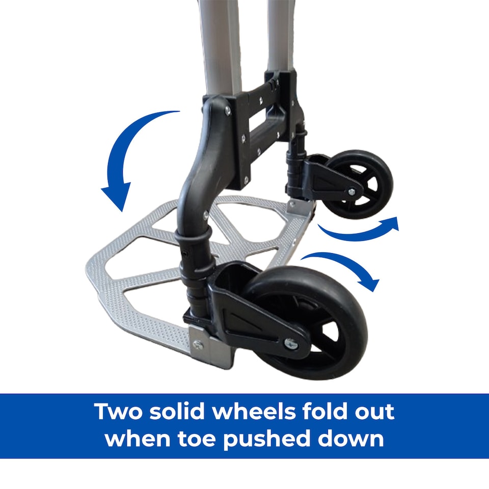 image 1 of Workhorse Mini Compact Folding Sack Truck - Telescopic Handle with 2 Solid Tyres, 60kg Capacity | Silver