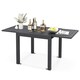 image 9 of COSTWAY Patio Dining Table 80-160cm 4-6 Person Grey