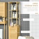 image 6 of kleankin Bathroom Floor Cabinet Narrow Tallboy w/ 3 Shelves Cupboard Natural