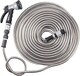 image 1 of Easy Hose Stainless Steel Garden Water Hosepipe Rust Proof & Tangle Free with Hand Held Spray Nozzle (100ft) | Silver