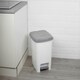 image 5 of Slim Pedal Waste Recycling Bin Can Insert Step On Lid Kitchen Bathroom | White | 25L White