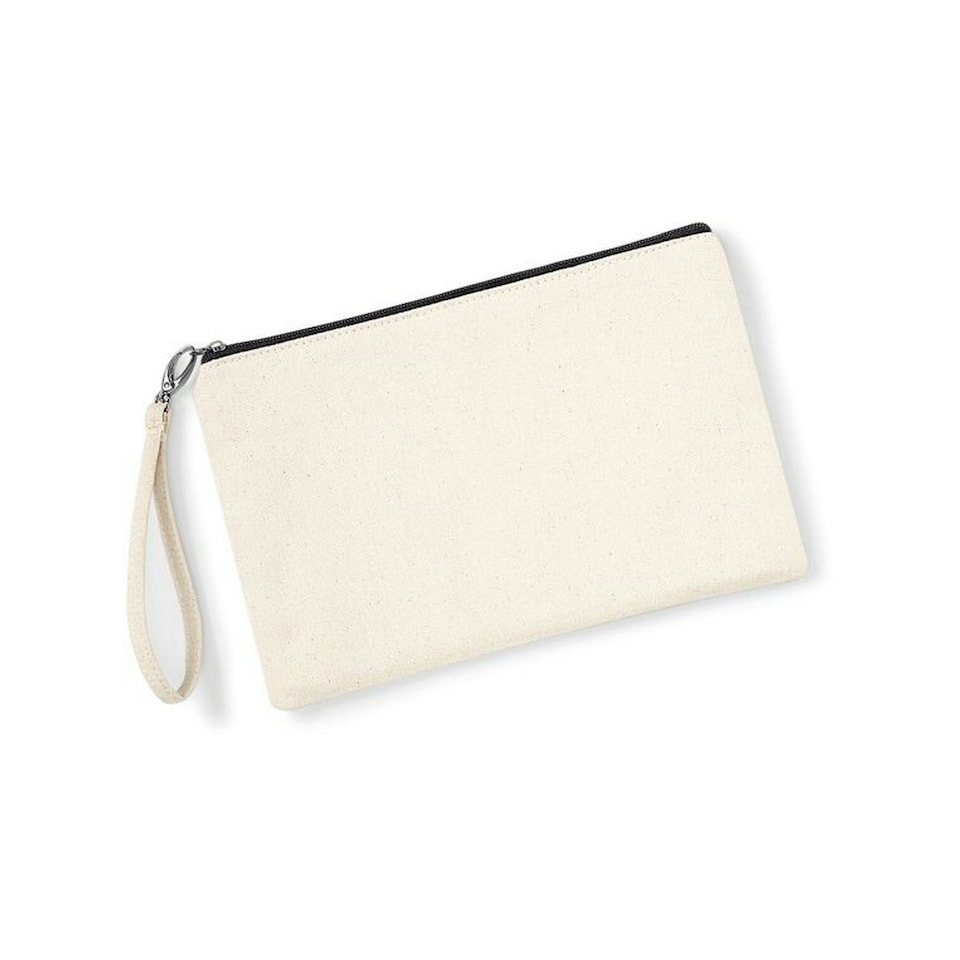image 1 of Westford Mill Canvas Wristlet Pouch - Natural/Black - One Size Cream